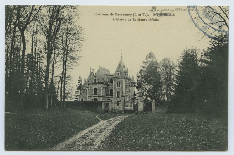 Carte postale ancienne Environs de Combourg (I.-et-V.), Baguer-Morvan. Château de la Haute-Dibois.