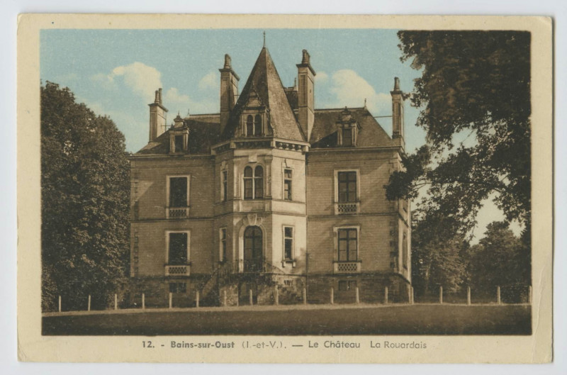 Carte postale ancienne 12. Bains-sur-Oust (I.-et-V.). Le château La Rouardais.