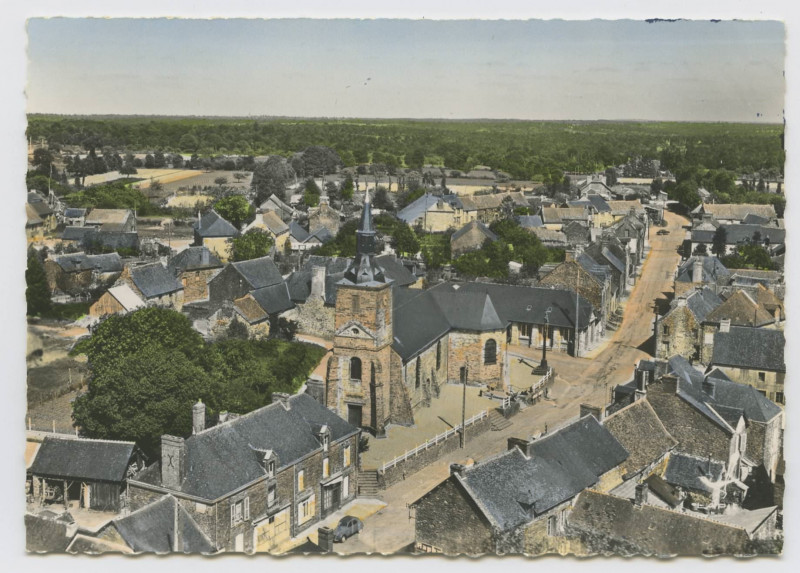 Carte postale ancienne En avion au-dessus de...4. Baulon (I.-et-V.). Vue Generale
