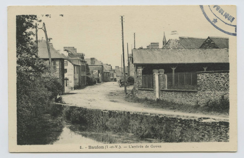 Carte postale ancienne 1. Baulon (I.-et-V.). L'arrivée de Goven