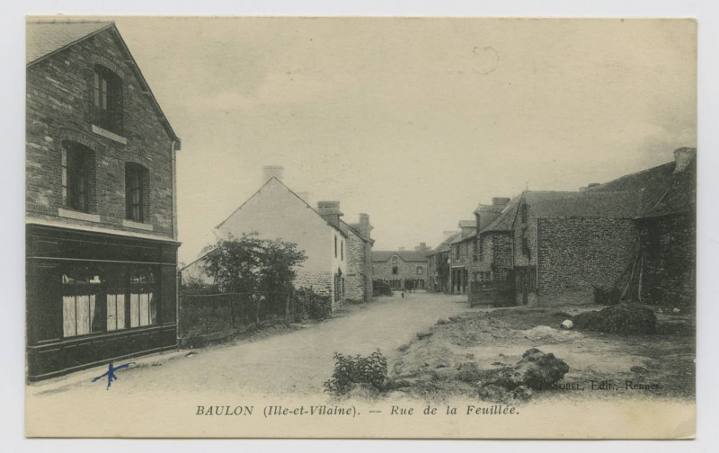 Carte postale ancienne Baulon (I.-et-V.). Rue de la Feuillée