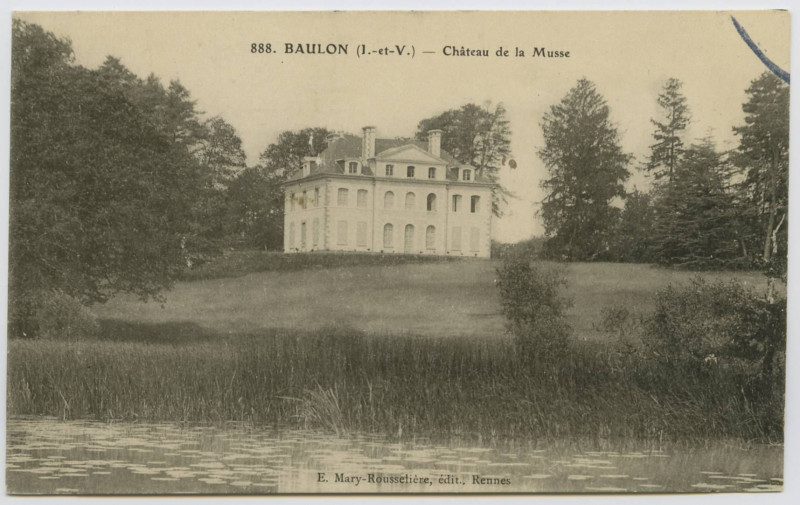 Carte postale ancienne 888. Baulon (I.-et-V.). Château de la Musse.