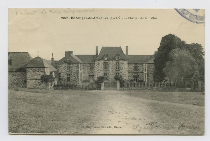 Carte postale ancienne 2008. Bazouges-la-Pérouse (I.-et-V.). Château de la Ballue