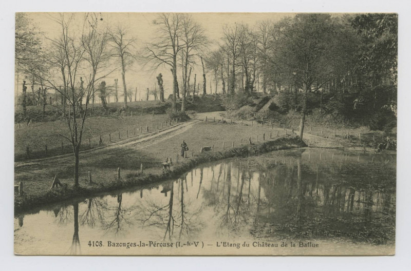 Carte postale ancienne 4108. Bazouges-la-Pérouse (I.-et-V.). L'étang du château de la Ballue