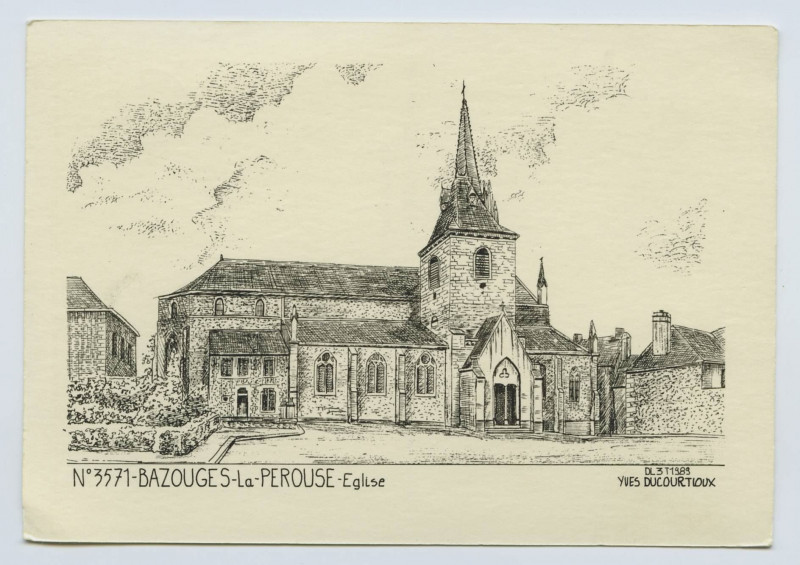 Carte postale ancienne 3571. Bazouges-la-Pérouse. Eglise.