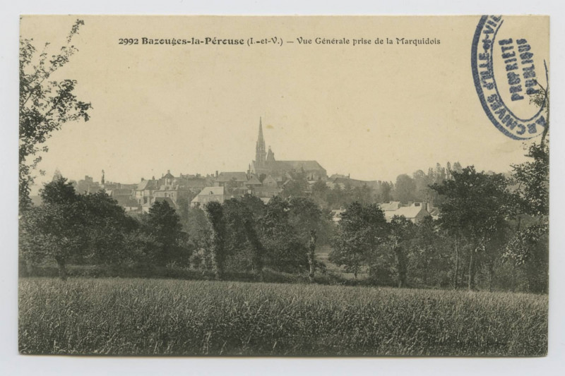 Carte postale ancienne 2992. Bazouges-la-Pérouse (I.-et-V.). Vue Generale prise de la Marquidois