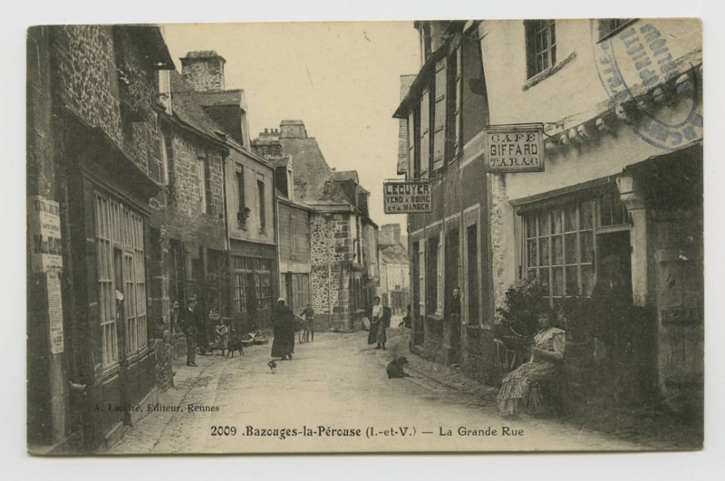 Carte postale ancienne 2009. Bazouges-la-Pérouse (I.-et-V.). La Grande Rue