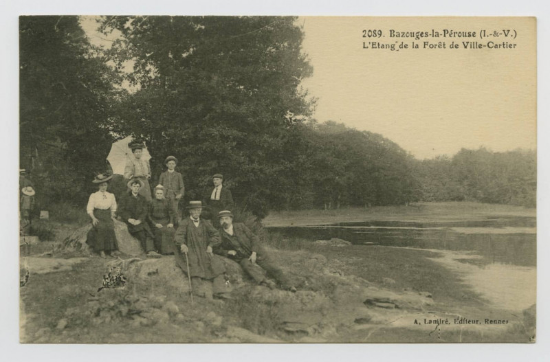 Carte postale ancienne 2089. Bazouges-la-Pérouse (I.-et-V.). L'étang de Ville-Cartier