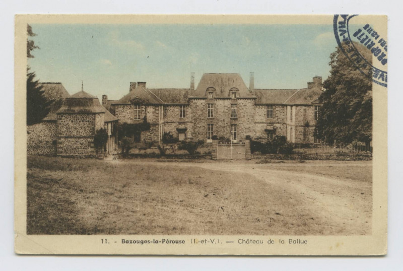 Carte postale ancienne 11. Bazouges-la-Pérouse (I.-et-V.). Château de la Ballue