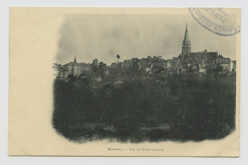 Carte postale ancienne Bécherel. Vue de Croix-Courte