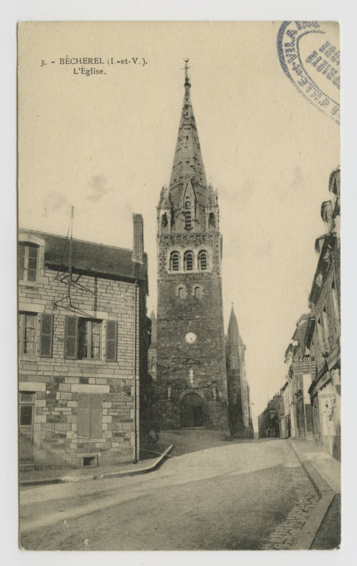 Carte postale ancienne 3. Bécherel (I.-et-V.). L'église