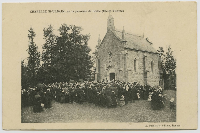 Carte postale ancienne Chapelle Saint-Urbain, en la paroisse de Bédée (I.-et-V.)