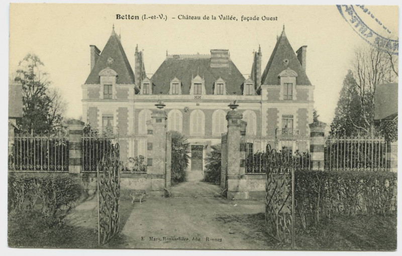 Carte postale ancienne Betton (I.-et-V.). Château de la vallée, façade ouest