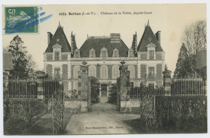 Carte postale ancienne 2255. Betton (I.-et-V.). Château de la vallée, façade ouest