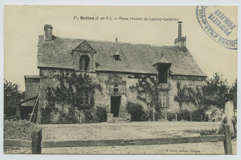 Carte postale ancienne 17. Betton (I.-et-V.). - Vieux manoir de Launay-Québriac