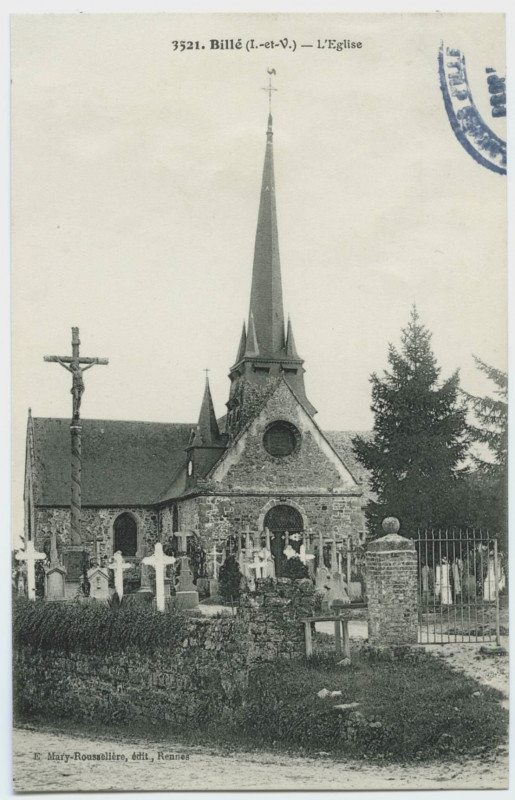 Carte postale ancienne 3521 Bille (I.-et-V.) - L'église.