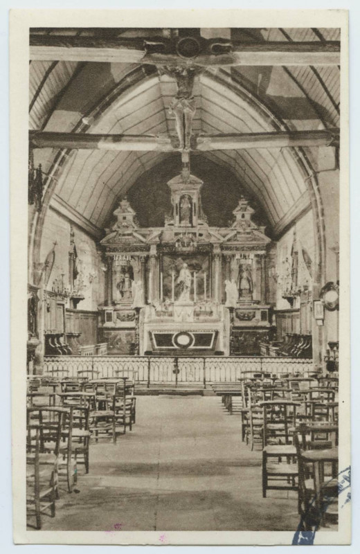 Carte postale ancienne Bille (I.-et-V.) - Intérieur de l'église.