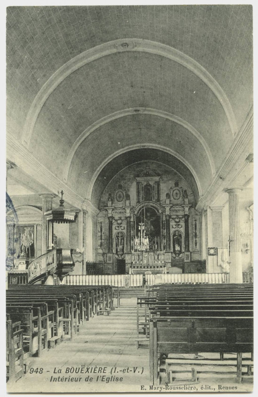 Carte postale ancienne 948. La Bouëxière (I.-et-V.). Intérieur de l'église