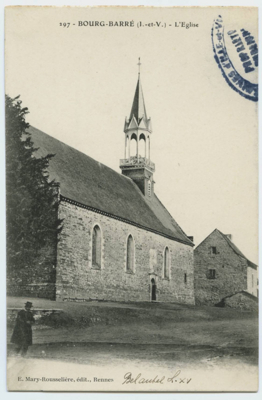Carte postale ancienne 297. Bourgbarré (I.-et-V.). L'église