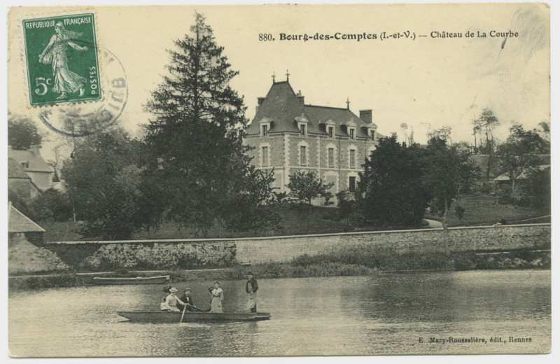 Carte postale ancienne 880- Bourg-des-Comptes (I.-et-V.)- Château de la Courbe
