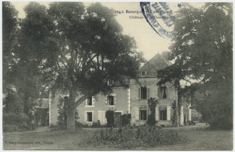 Carte postale ancienne 2942. Bourg-des-Comptes (I.-et-V.) Château de la Gouverdière