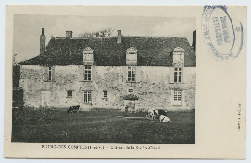 Carte postale ancienne Bourg-des-Comptes (I.-et-V.)- Château de la Rivière-Cherel