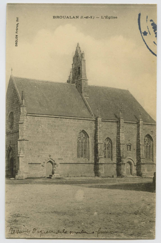 Carte postale ancienne Broualan (I.-et-V.) - L'église