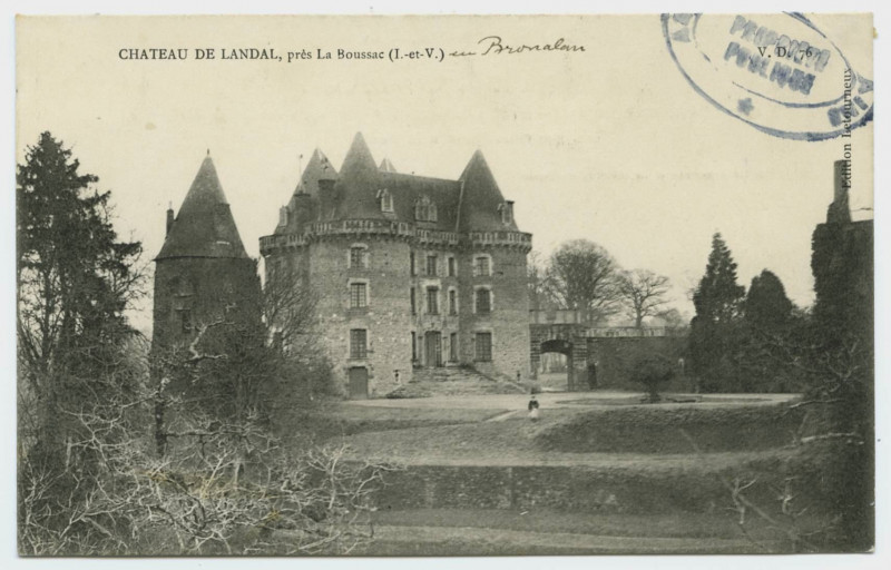 Carte postale ancienne Château de Landal, près La Boussac (I.-et-V.)