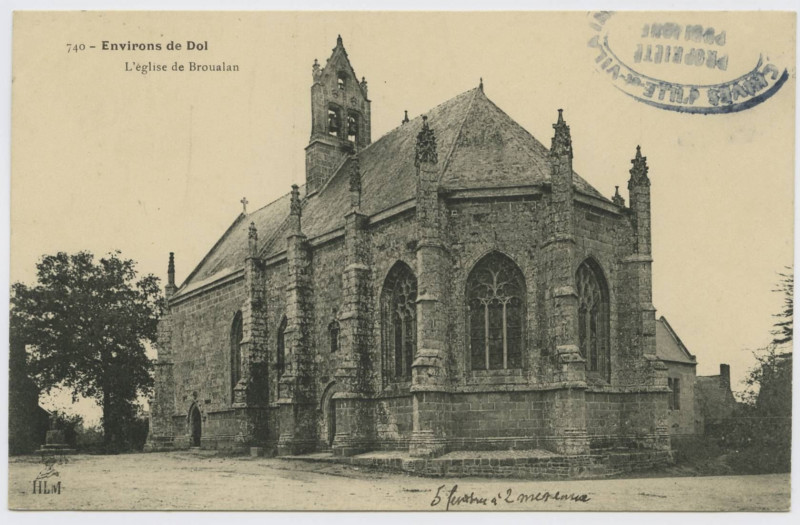 Carte postale ancienne 740 - Environs de Dol.  L'église de Broualan