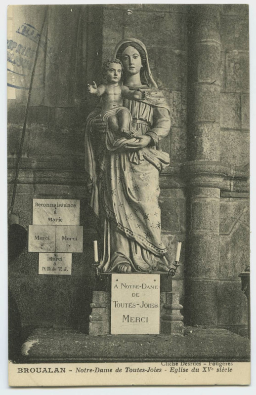 Carte postale ancienne Broualan  - Notre-Dame de Toutes-Joies - Eglise du XVè siècle