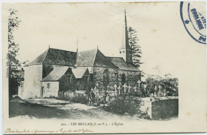 Carte postale ancienne 902 - Les Brulais (I.-et-V.) - L' église