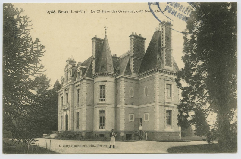 Carte postale ancienne 2788 - Bruz (I.-et-V.) - Le château des Ormeaux, côté Nord-Ouest