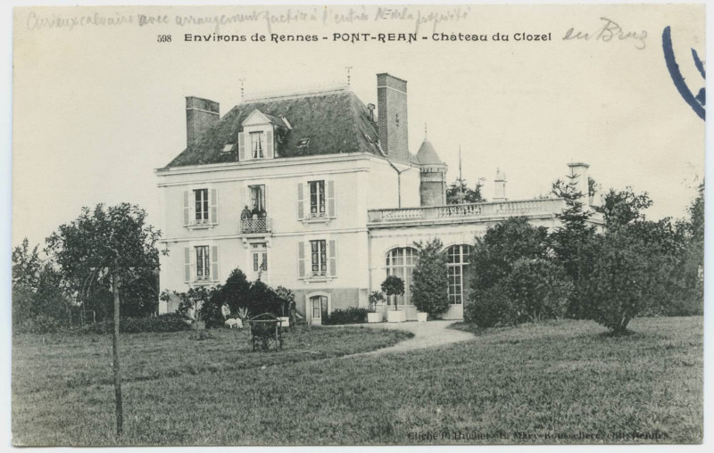 Carte postale ancienne 598 - Environs de Rennes - Pont-Réan - Château du Clozel