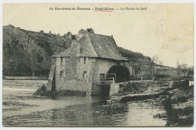 Carte postale ancienne 33. Environs de Rennes. - Pont-Réan. - Le Moulin du Boël