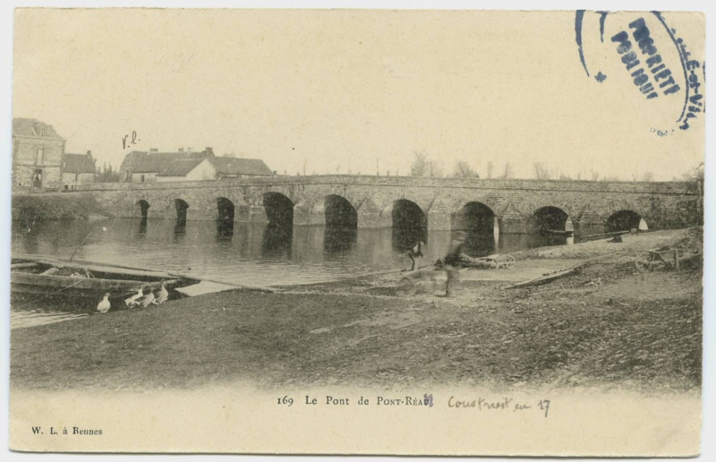 Carte postale ancienne 169 - Le pont de Pont - Réau