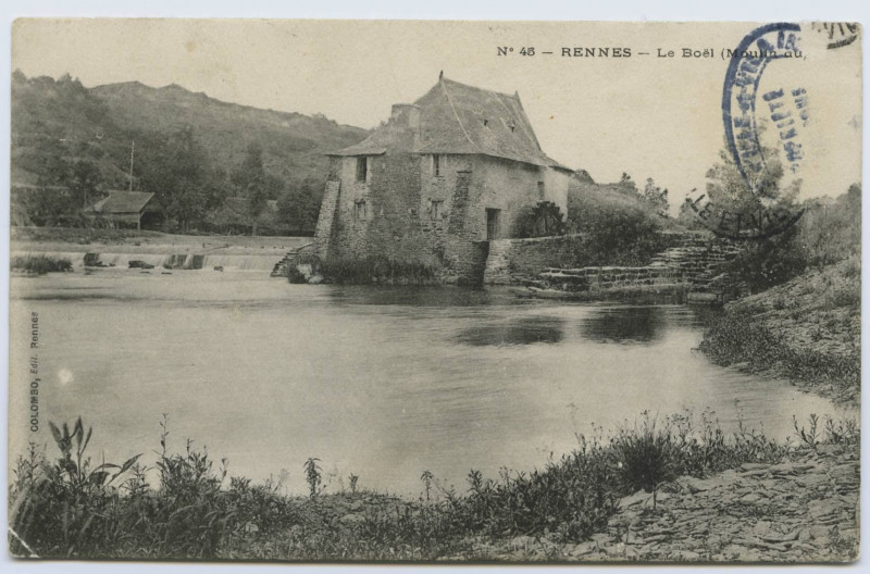 Carte postale ancienne N°45 - Rennes - Le Boël (Moulin du)