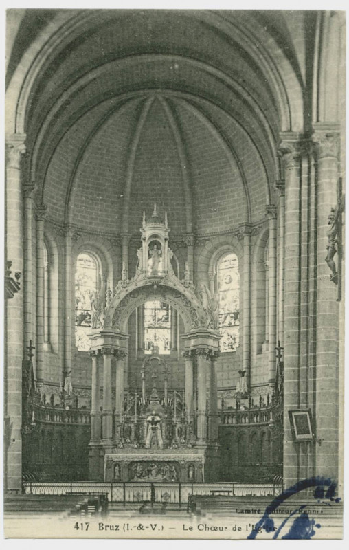Carte postale ancienne 417 - Bruz (I.&V.) - Le choeur de l' Eglise