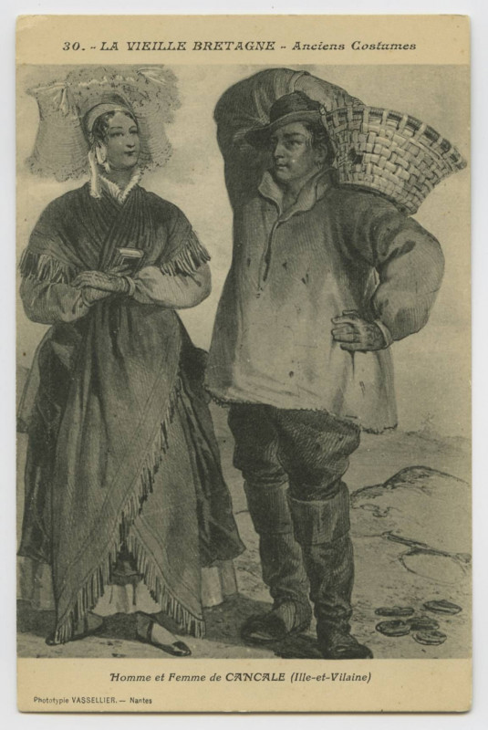 Carte postale ancienne 30.- Homme et Femme de Cancale (Ille-et-Vilaine)