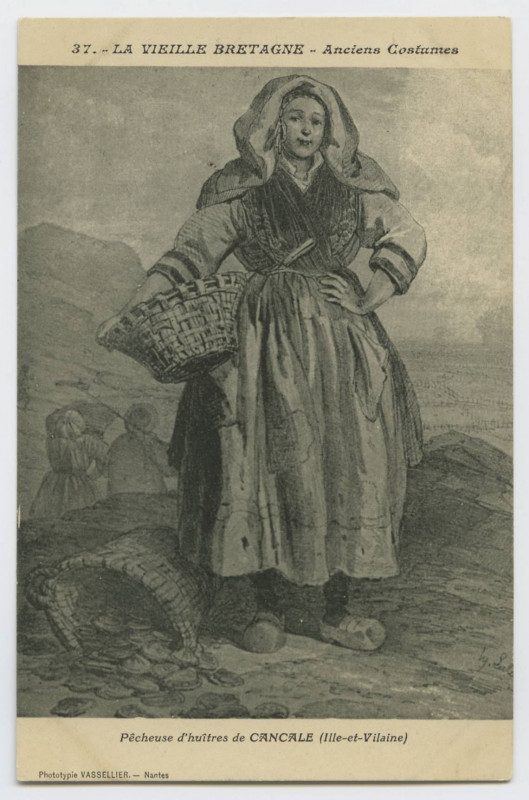 Carte postale ancienne 37 - Pêcheuse d'huîtres de Cancale (Ille-et-Vilaine)