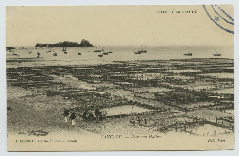 Carte postale ancienne Cancale.- Parc aux Huîtres