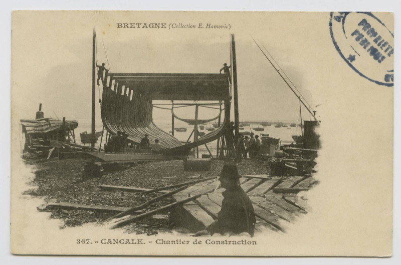Carte postale ancienne 367 - Cancale - Chantier de Construction