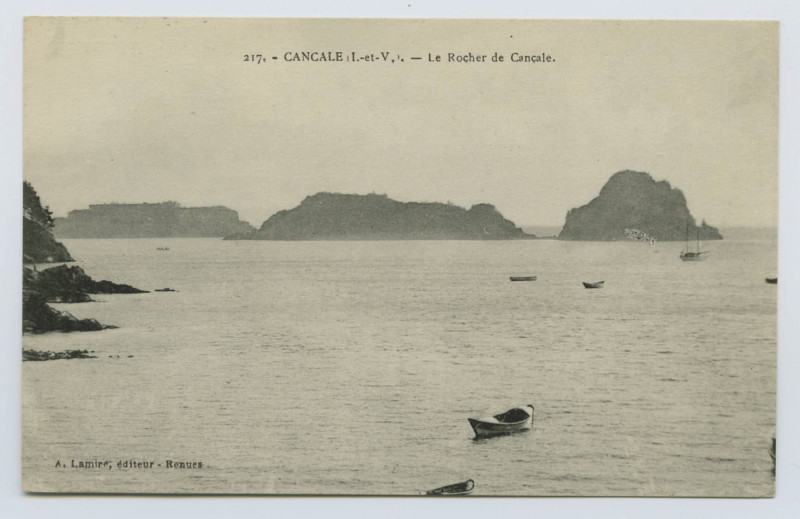 Carte postale ancienne 217. Cancale (I.-et-V.) - Le Rocher de Cancale.