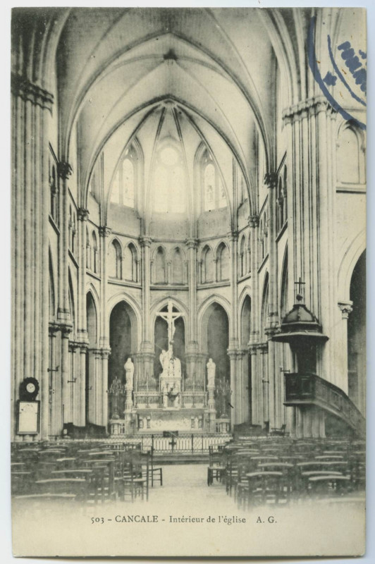 Carte postale ancienne 503 - Cancale - Intérieur de l' Eglise