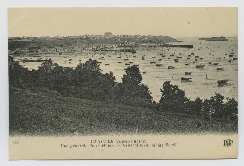 Carte postale ancienne 336. Cancale (Ille-et-Vilaine). Vue Generale de la Houle.- General view of the Swell.