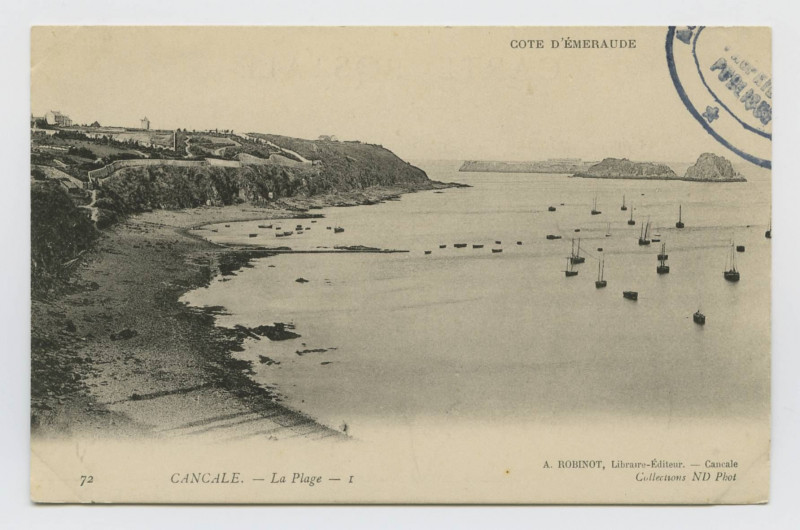 Carte postale ancienne 72. Cancale.- La Plage