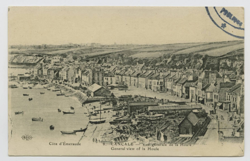 Carte postale ancienne 8. Cancale - Vue Generale de la Houle / General view of la Houle