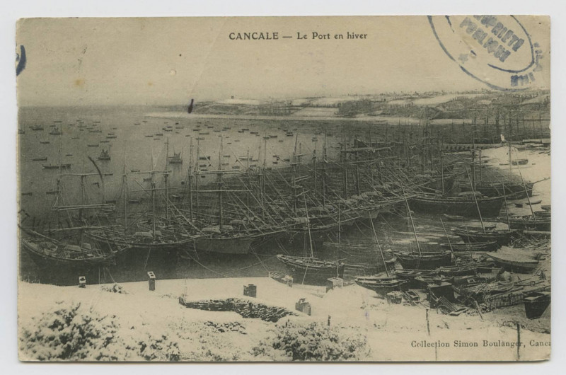 Carte postale ancienne Cancale - Le Port en hiver
