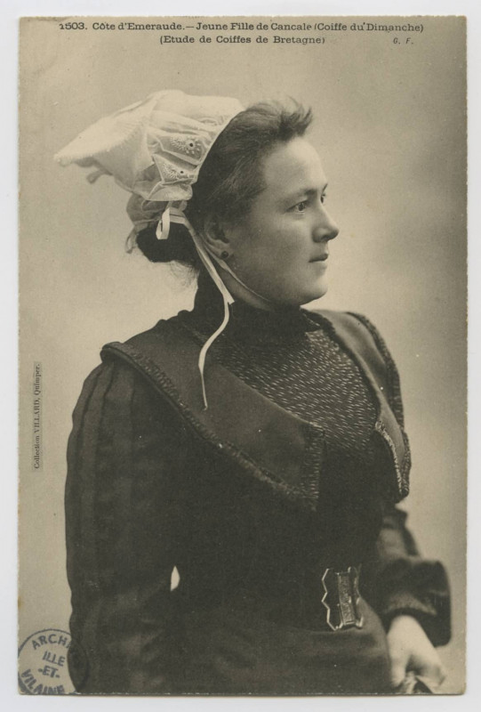 Carte postale ancienne 1503.- Jeune Fille de Cancale (coiffe du Dimanche)