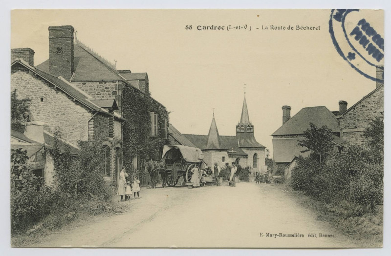 Carte postale ancienne 88. Cardroc (I.-et-V.) - La Route de Bécherel