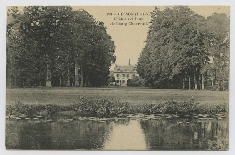 Carte postale ancienne 793 - Cesson (I.-et-V.) Château et Parc de Bourg-Chevreuil.